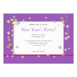 Happy New Year Stars Purple Invite