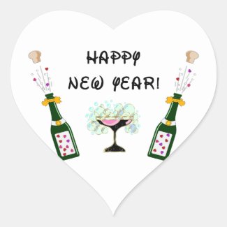 New Years Stickers and Greeting Cards