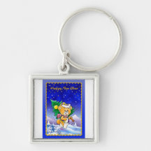 Happy New Year Teddy Bear Key Chains