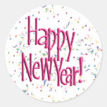 HAPPY NEW YEAR! Text Image Round Sticker