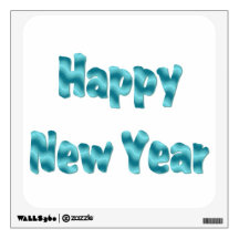 Happy New Year turquoise Room Decals