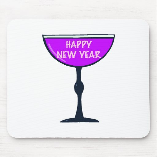 Happy New Year Wine Mousepads