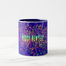 Happy New Year With Fireworks Mug