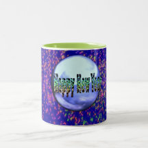 Happy New Year With Fireworks Mug