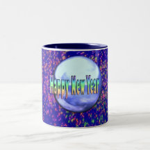 Happy New Year With Fireworks Mug