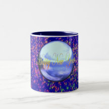Happy New Year With Fireworks Mug
