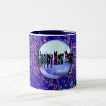 Happy New Year With Fireworks Mug