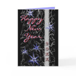 Happy New Year With Starbursts / Fireworks Card
