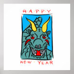 Happy New Years Dragon posters