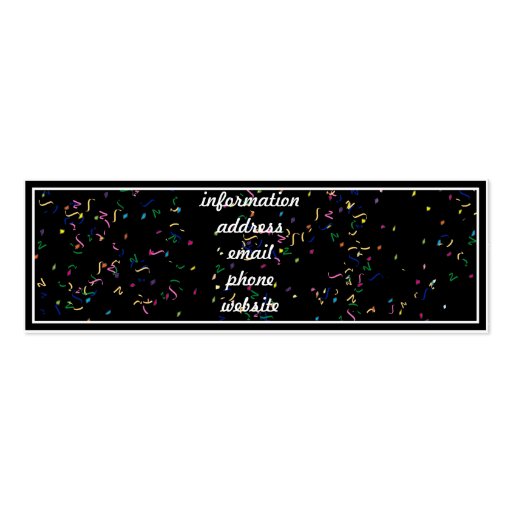 Happy New Year's Text with Confetti Business Cards (back side)