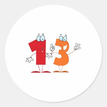 Happy Number 13 Sticker