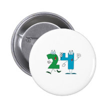 Happy Number 24 Pinback Buttons