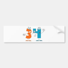 Happy Number 34 Bumper Stickers