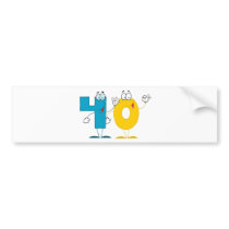 Happy Number 40 Bumper Stickers