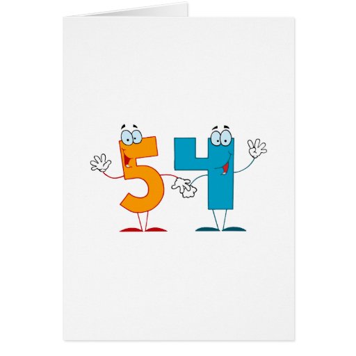 Happy Number 54 Greeting Card Zazzle