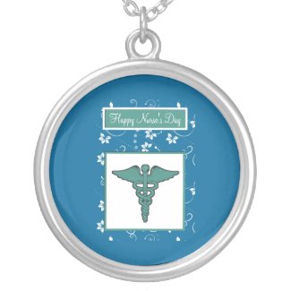 Happy Nurse's Day with medical nursing symbol necklace