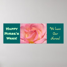 Happy Nurse's Week! Banner Poster Prints Rose Teal