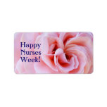 Happy Nurses Week! sticker labels Pink Rose Flower