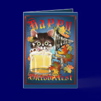 Happy Oktoberfest Beer Kitty Card