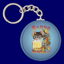 Happy Oktoberfest Beer Kitty Keychains
