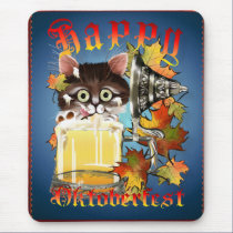 Happy Oktoberfest Beer Kitty Mousepad