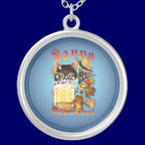 Happy Oktoberfest Beer Kitty Necklace