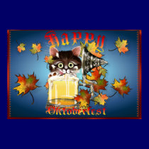 Happy Oktoberfest Beer Kitty Poster posters