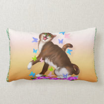 Happy Orange Cat and Soft Butterflies pillows