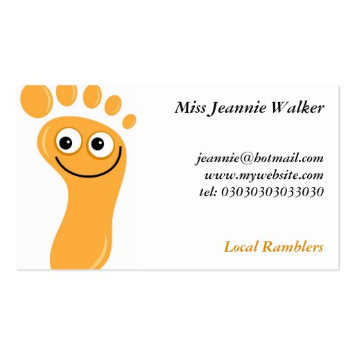 Happy Orange Feet Business Cards (front side)