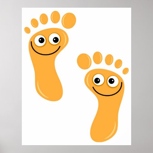 Happy Orange Feet Print Zazzle
