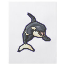 happy orca killer whale flyer design