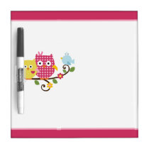 Happy Owls/Birds/Flowers Dry Erase Board dry erase boards