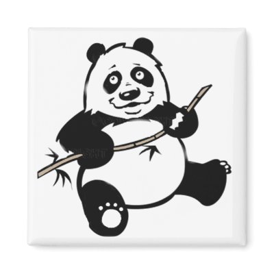 Happy Panda Bear Fridge Magnet by fstasu