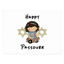 Happy Passover Girl Postcard