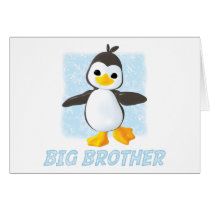Happy Penguin Big Brother Greeting Card