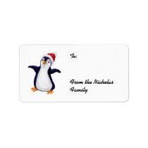 Happy Penguin Christmas Present labels (M)
