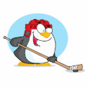 Happy-Penguin-Playing-Ice-Hockey photo sculptures