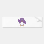 Happy Penguin Waving Bumper Stickers