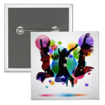 Happy People Pinback Buttons