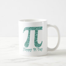 Happy Pi Day Green Curls and Swirls Mugs