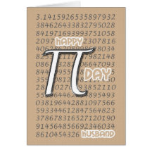 Happy Pi Day Husband 3.14 March 14th Card