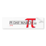 Happy Pi Day March 14 Bumper Stickers