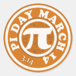 Happy Pi Day March 14 Round Sticker