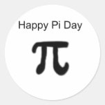 Happy Pi Day Round Stickers