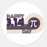 Happy pi Day Round Stickers