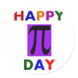 HAPPY PI DAY STICKERS