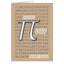 Happy Pi Day Wife 3.14 March 14th Greeting Cards