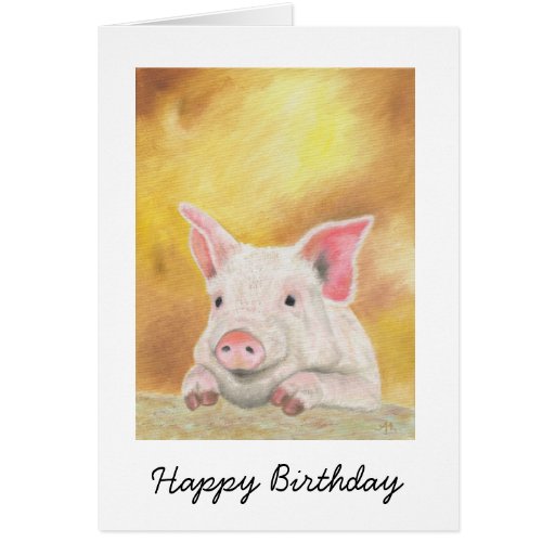 Happy Piglet Birthday Card Zazzle