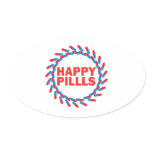 Happy Pills Oval Sticker