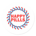 Happy Pills Round Stickers